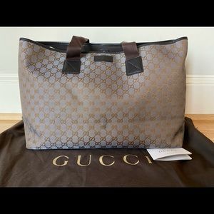 Gucci Lavender/Brown XL Tote